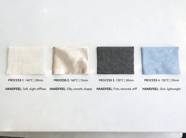 Fabric finishing trial specimens